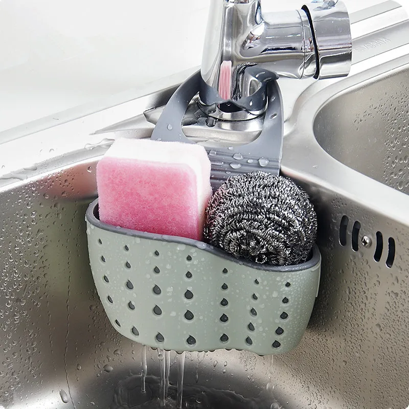 

Double Layer Useful Suction Cup Sink Shelf Soap Sponge Drain Rack Kitchen Sucker Storage Tool
