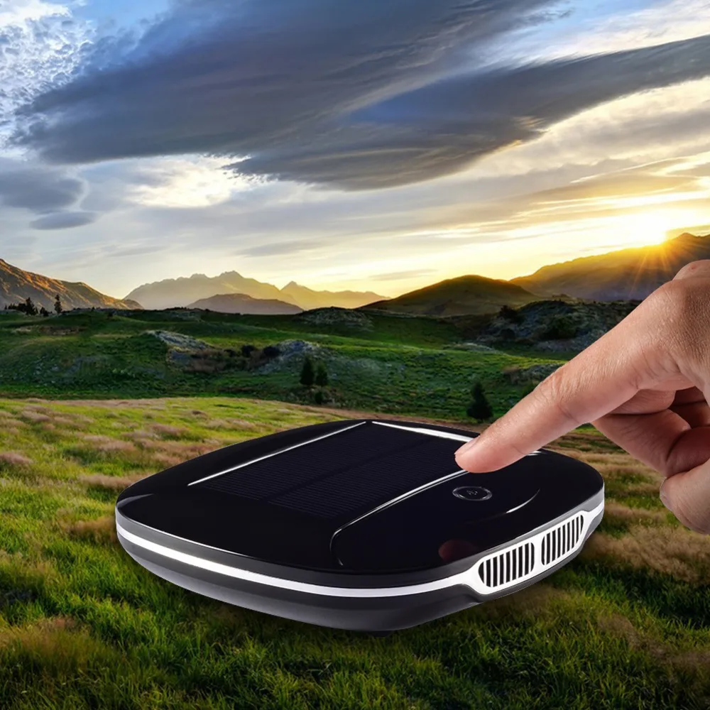 Más energía Solar coche purificador de aire de uso del coche ionizador de aire anión fresco PM2.5 OVNI forma No hay ruido de alta velocidad purificar - 1
