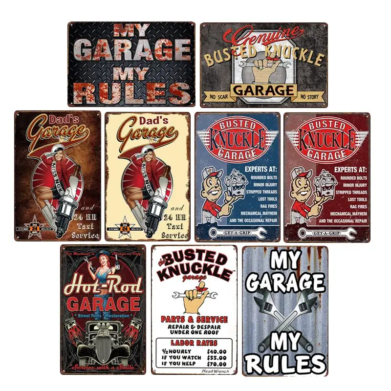 

Tool Car Garage Plaque Metal Vintage Tin Signs Auto Repair Parts Shop Decoration Club Wall Retro Decorative Home Decor 20x30 cm