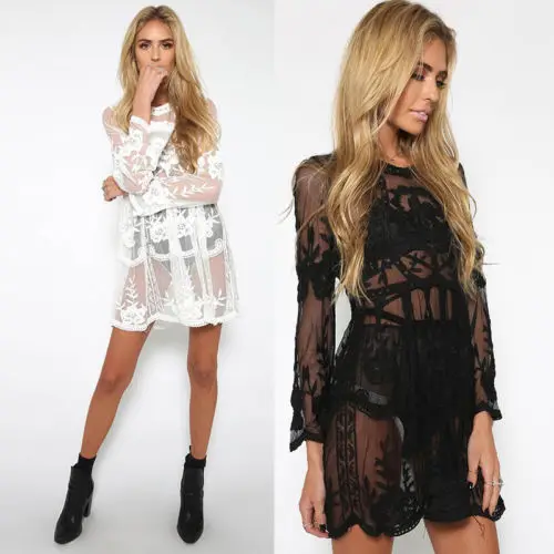 

New Women Beach Dress Lace Lace Crochet Bikini Cover Up Swimwear Bathing Suit Swimming Costume