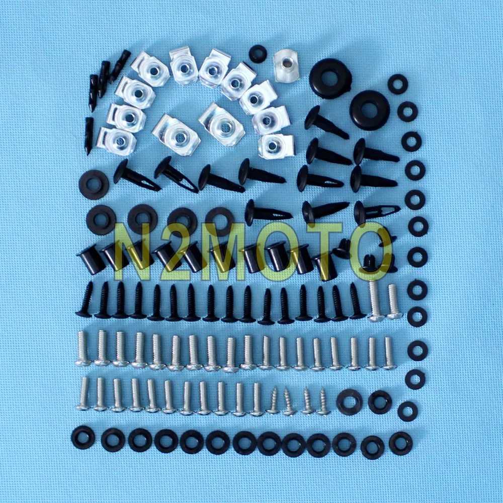 Black Motorcycle Complete Fairing Bolt Kit Body Screw Nut for Suzuki