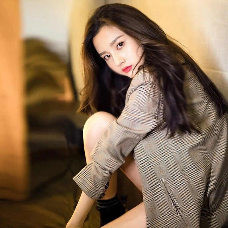

Women Spring And Autumn Fashion Brand Korea Star Same Style Vintage Plaid Loose Suit Female Casual Ulzzang Suit Coat Blazers