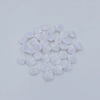 

50Pieces/Bag White Rose Handmade Little Size 2.5CM Satin Rose Ribbon Flowers Hand DIY Wedding Bouquet Bride Flower Accessories