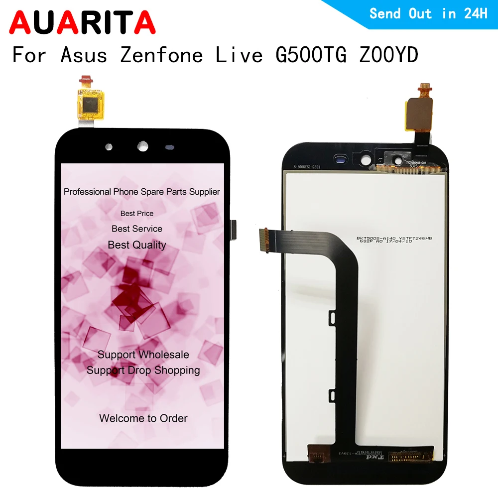 Skup Nie martwy piksel wyświetlacza LCD dla Asus Zenfone żywo G500TG Z00YD panel dotykowy przednia zewnętrzna szkło Digitizer ekran zgromadzenie 1280*720