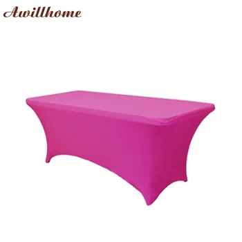 

Free Shipping 20 pcs 6 Ft.Fushcia Tablecloth Rectangle Stretch Table Cover Christmas Table cloths Wedding Banquet Table cloths