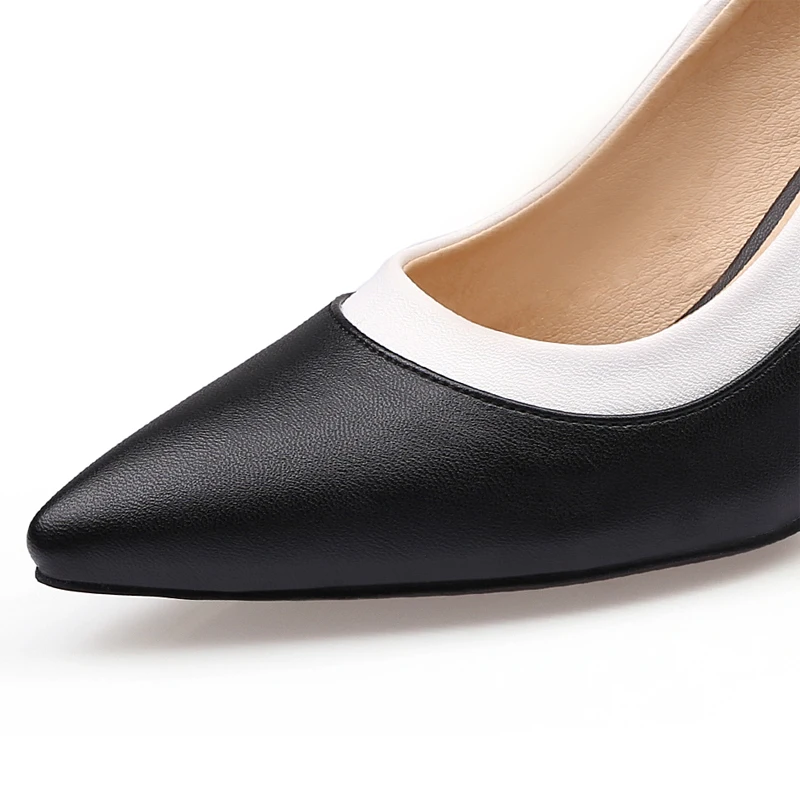Ekoak/Новые Классические модельные туфли из натуральной кожи; женские пикантные туфли на высоком тонком каблуке; модная женская обувь из овечьей кожи для вечеринок