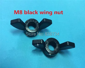 

50pcs m8 metric size insulation black PA66 nylon plastic butterfly nut / wing nut / hand nut