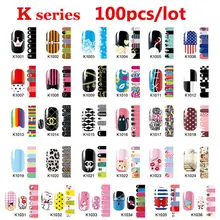 100pcs Hot Nail Art Patch Sticker Mix Designs Full Cover Adhesive Nail Wraps DIY Nail Accessories Wholesale