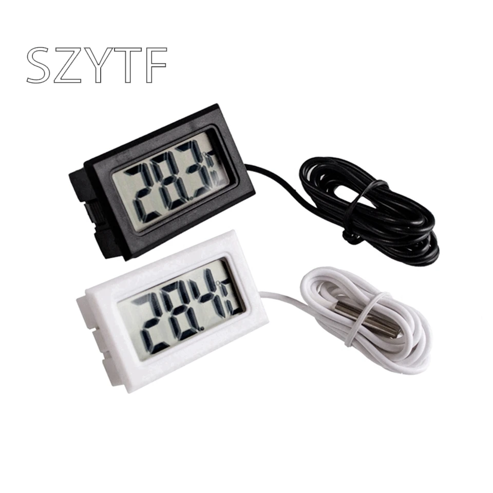

1PC Min LCD Display Digital Thermometer Car Refrigerator Aquarium Fish Tank Embedded Electronic Digital Thermometer