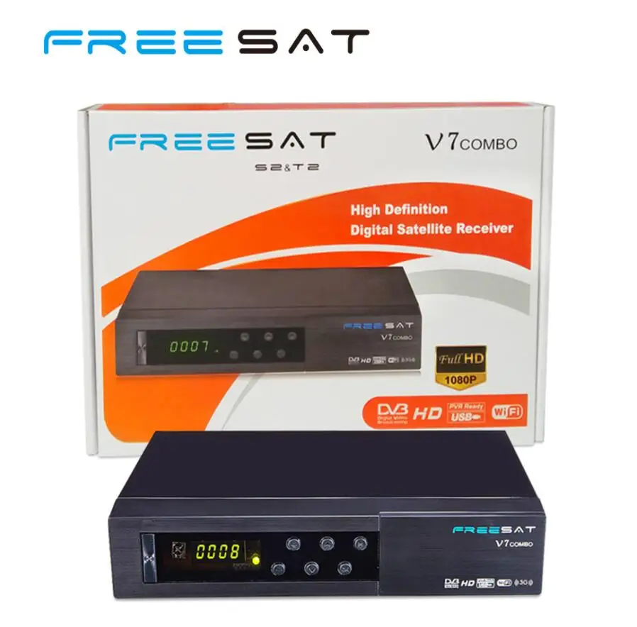 

Freesat V7 Combo dvb-t2 dvb-s2 Satellite Receiver with PowerVu Biss Key Ccam Newam Youtube USB Wifi free sat v7 combo wifi