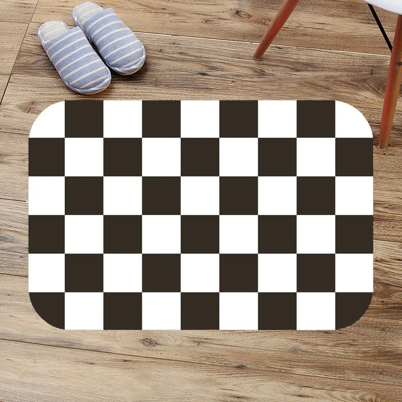 Checkered Flag Bathroom Bath Mat Flannel Absorbent Non Slip Doormat Customized Entrance Door Mats Antiskid Toilet Rug | Дом и сад