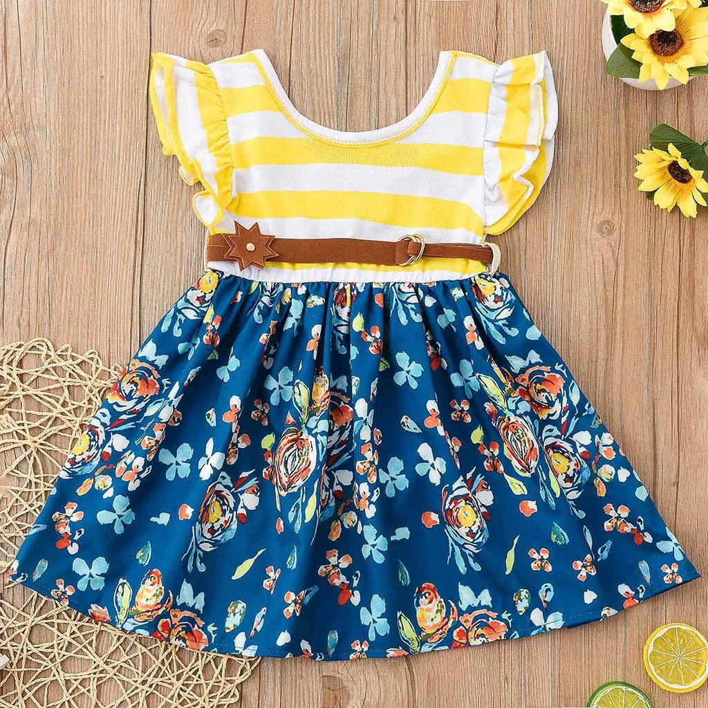 

Set vestido menina Toddler Newborn Baby Clothes Girls Princess Dress Floral Print Tutu Dress Outfits MM527