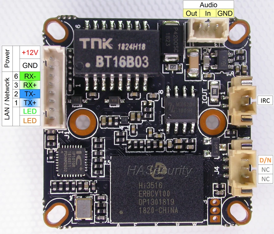 Специальный 3,7 мм объектив H.265/H.264(1080 P) 1/2. " SmartSens SC2235 CMOS датчик изображения+ Hi3516E CCTV IP камера Модуль платы блока программного управления