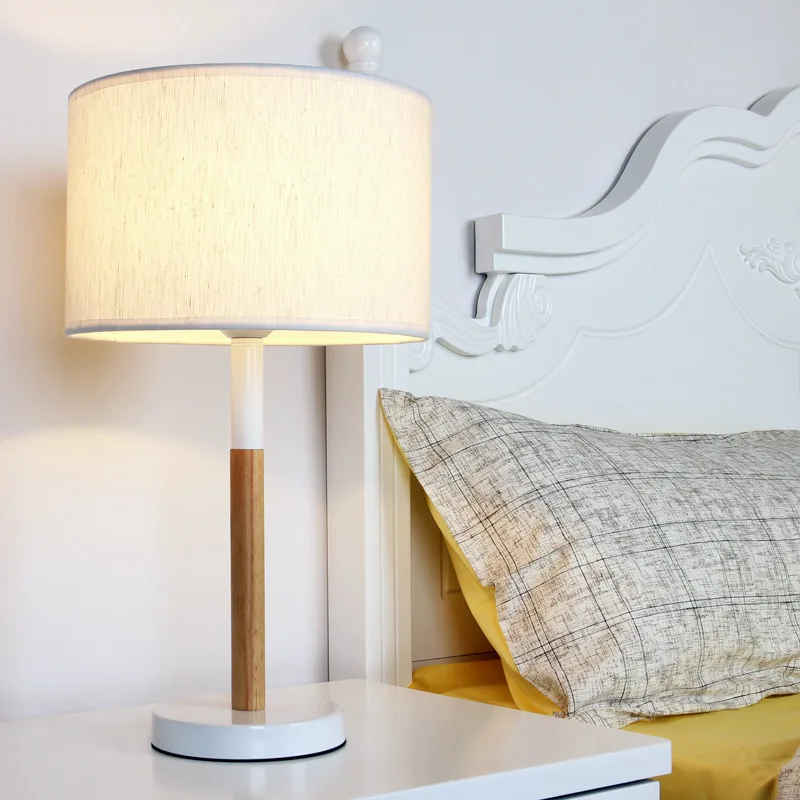 

YOOK 28*50CM Creative Wood Simple Table Lamp Bedroom Button Switch Table Lamp Warm Dimming Switch Table Lamp 220v 110v 27E