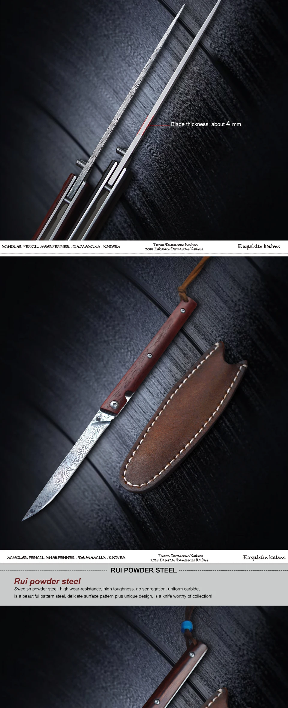 TUREN-шведский порошок дамасской стали складной нож M390 стальной карманный нож Открытый EDC инструменты высокой твердости острые тактические ножи
