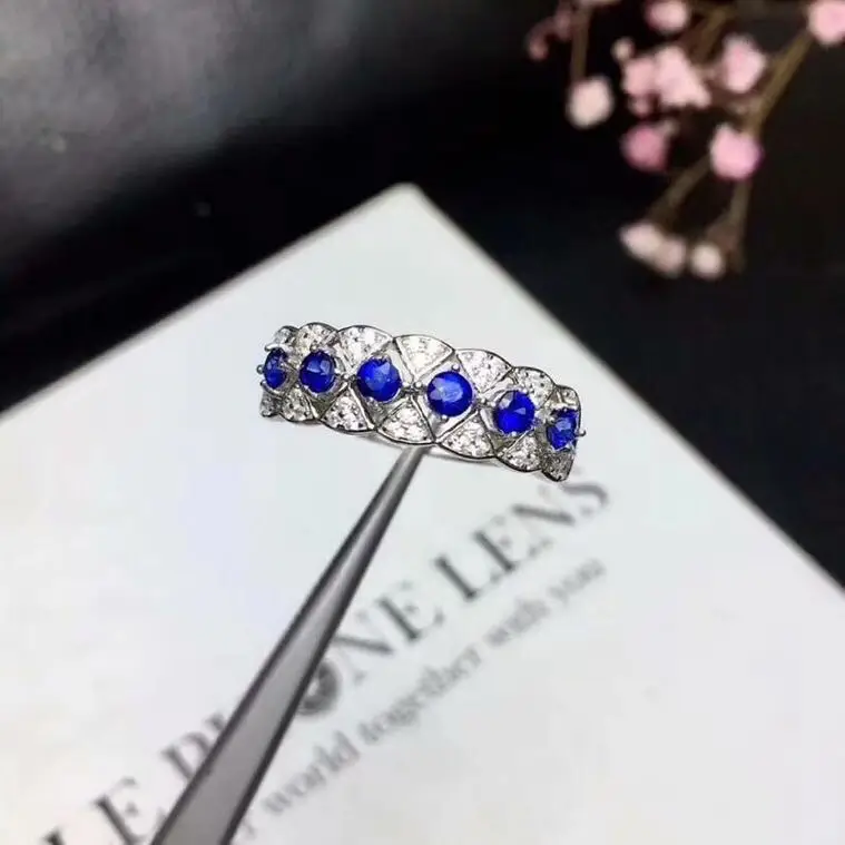 Free Shipping Sapphire ring Natural real blue sapphire rings 925 sterling silver Gem Size 3mm 6pcs Free Shipping Sapphire ring Natural real blue sapphire rings 925 sterling silver Gem Size 3mm 6pcs