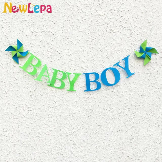 personalized pinwheel baby boy felt letter banner baby shower