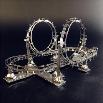 

3D Metal Assembly Model ROLLER COASTER Amusement Facilities Puzzle Originality Collection Playground toys gift