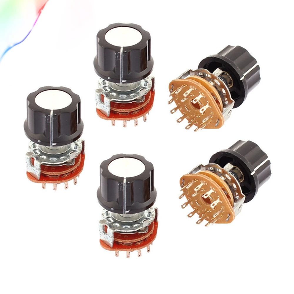 

5pcs 2 Pole 6 Position Channel Selector Rotary Switch Potentiometer