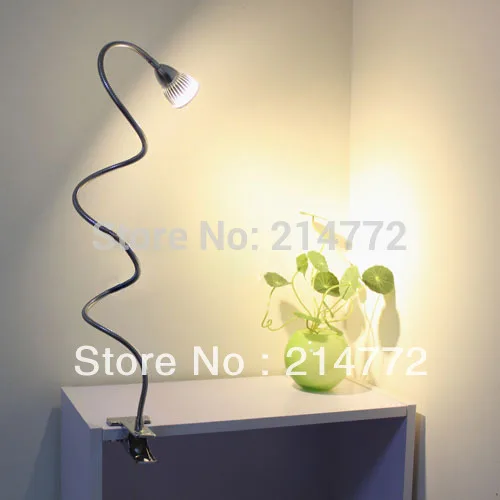 

Jiawen 3W High Power LED DESK LAMP clip table lamps reading lights for bed free shipping, AC90-260V