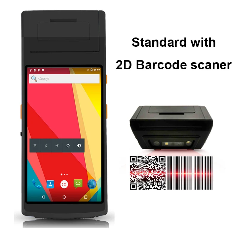  RUGLINE 5.5 inch android 7.0 OS Handheld Pos Computer PDA With 1D/2D Barcode Scanner 4G Wifi Blueto