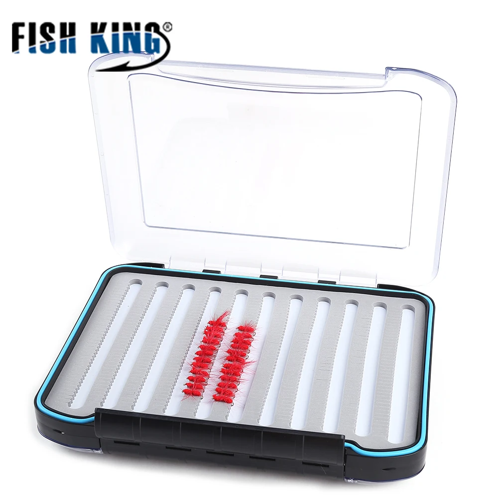 

FISH KING Fishing Accessories Fly Box Double Side Waterproof Plastic 29CM*21CM Fly Fishing Lure Box Tackle Case Box pesca