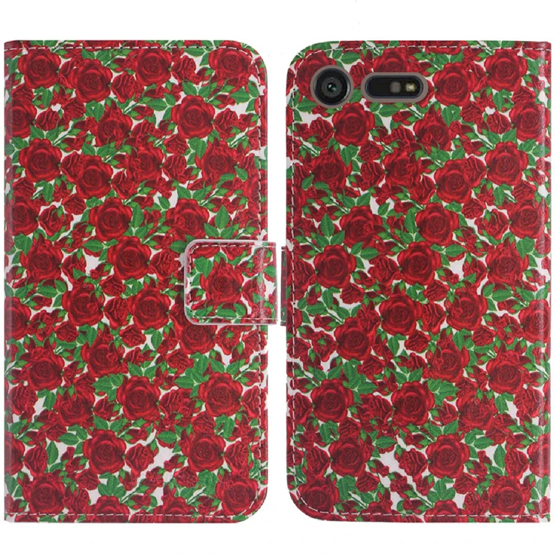 Модный защитный кожаный чехол книжка TienJueShi бумажник силиконовый для Sony Xperia X Compact