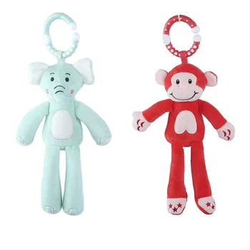 

Baby Plush Doll Appease Towel Soft Monkey Elephant Toy Infant Puppet With Rubber Ring Toy Kids Boy Girl Gift 13.5*21cm