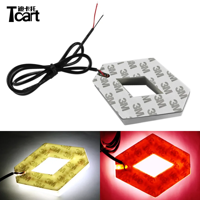 Tcart 1 комплект светодиодный 4D передний значок логотип светильник для Renault fluence