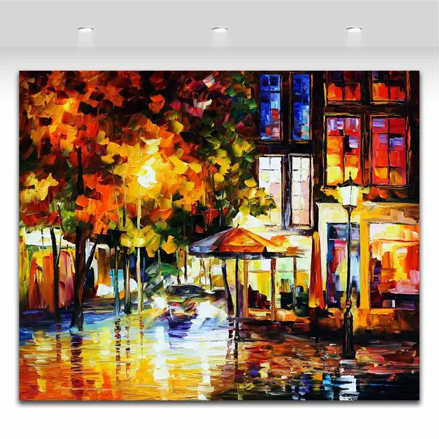 100 Hand painted Modern European Cityscape Palette Knife Painting