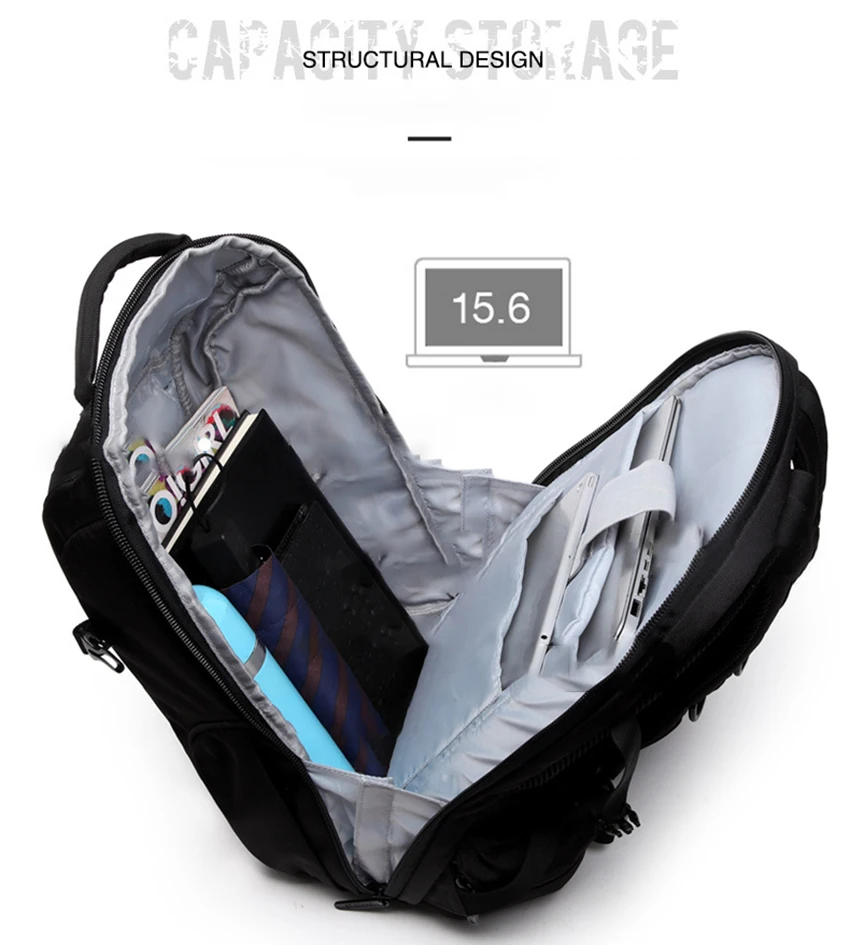 OZUKO 8980, повседневный мужской рюкзак для подростков, водонепроницаемый, 15,6 дюймов, рюкзаки для ноутбука, школьный ранец, модная дорожная сумка, мужские рюкзаки
