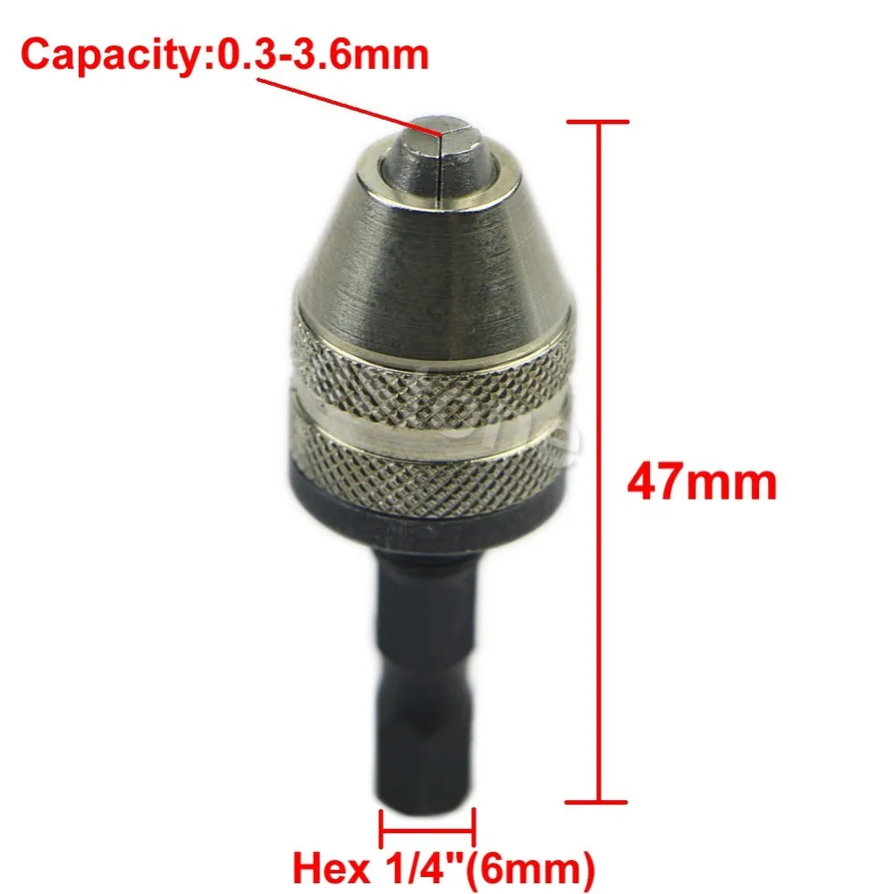 1/4 быстрозажимной сверлильный патрон с шестигранным хвостовиком адаптер конвертер 0,3 мм-3 мм быстрая замена