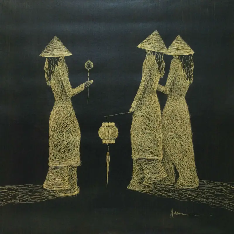 

Ручная роспись вьетнамская леди абстрактная картина маслом на холсте Настенная картина домашний декор высокое качество Современная живопись