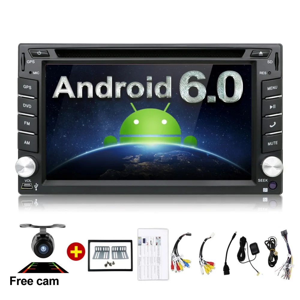 Universal 2 din Android 6.0 Car DVD Player GPS+Wifi+Bluetooth+Radio+Quad Core CPU+DDR3+Capacitive Touch Screen+3G+Car PC+Audio