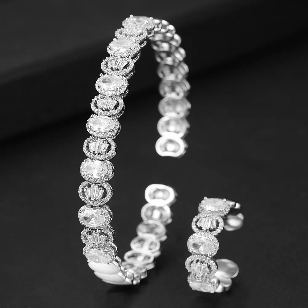 Godki роскошный набор колец с геометрическим узором в Аравийском стиле набор украшений для женщин Свадебные кубические циркониевые кристаллы CZ aretes de mujer модераны