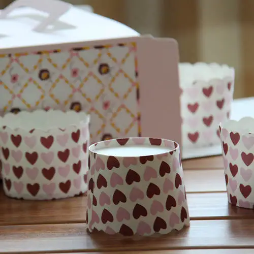 Free shipping cake cup cupcake liners case, love heart shaped tray