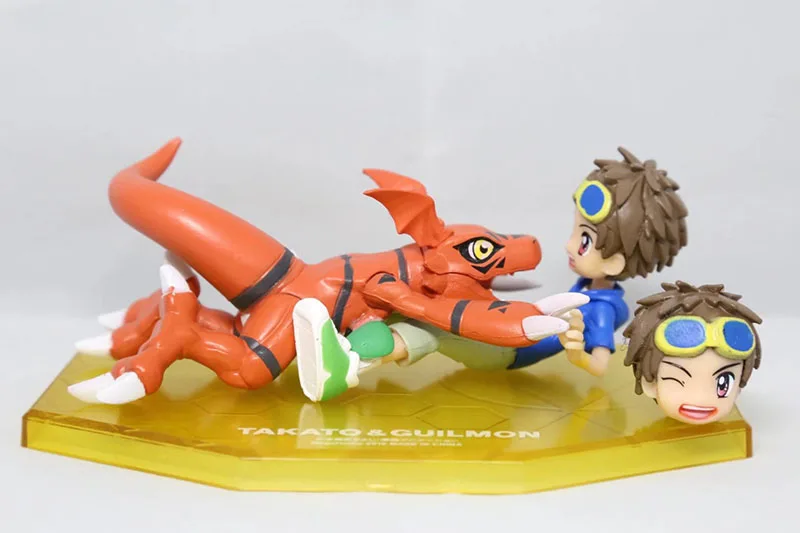 2017 New Anime Digimon Guilmon & Matsuda Takato PVC Action Figures Model Toys Kawaii Game Dolls Gift13cm  (5)