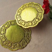 4,5 дюймов Золотая Круглая Бумажная Салфетка для украшения стола коврик для печенья