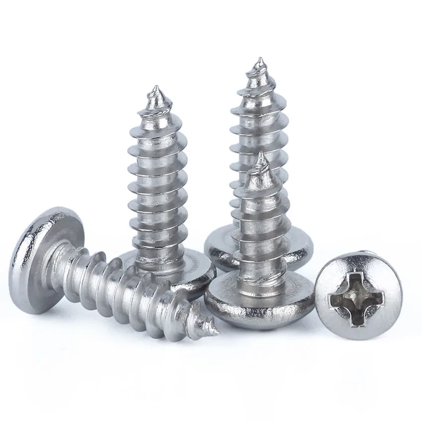 

20/50Pcs 316 Stainless Steel Round Head Phillips Self Tapping Screws M2 M2.2 M2.6 M3 M3.5 Cross Recessed Pan Head Wood Screw