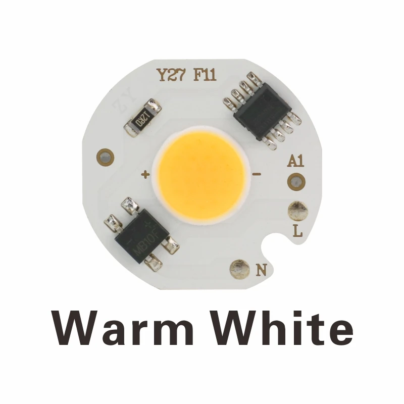 5 шт. светодиодный COB Чип-светильник AC 220 В, 3 Вт, 5 Вт, 7 Вт, 9 Вт, умный IC дневной, холодный, теплый белый, DIY, светодиодный светильник, прожектор, светильник - Испускаемый цвет: Warm White