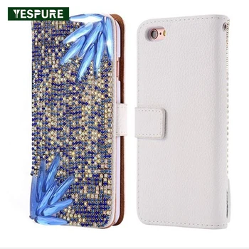 

YESPURE Fancy Crystal Leather Phone Case for Iphone 7plus Card Pocket Mobile Phone Accessories Telephone Fundas for Lady