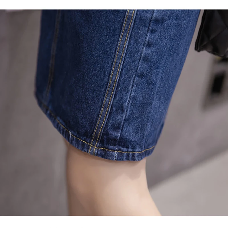 Сексуальная сращивания Booty Высокая талия сексуальное женское облегающее Юбка Femme Жан нерегулярные рваные женские джинсовые мини-юбки