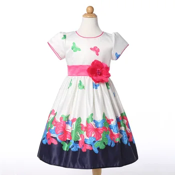

Spring Kids Princess Dress Girl Butterfly Print Dress Girl Wedding Dress 3-8 Years