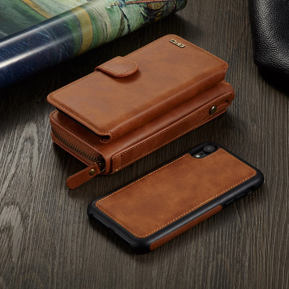 

Note 7 Note 4 Not 5 Zipper Removable Wallet Case Magnetic 2 in 1 PU Leather Flip Card Slots Case for Galaxy S4 S5 S6 S7 Edge