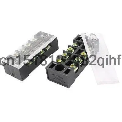 

2 Pcs Dual Row 4P Screw Connector Electric Barrier Terminal Block Board 15A