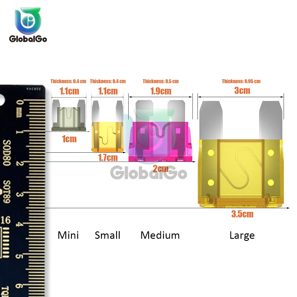 3 шт./лот предохранители для автомобилей мини маленький средний большой Авто Грузовик Лезвие Тип предохранителя 5A 7.5A 10A 15A 20A 25A 30A Amp