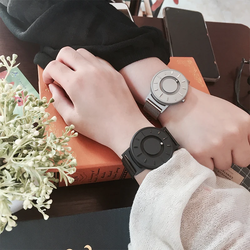 2018 reloj de nuevo estilo para hombre, EUTOUR, bola magnética, reloj de pulsera innovador, correa de nailon para hombre, reloj de cuarzo, moda erkek kol saati - 4