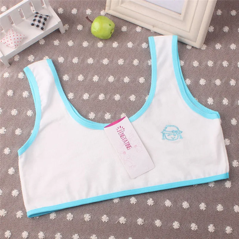 

10-14 Years Hot Sale New Children Underwear Lovely Girls Printing Underwear Bra Vest Underclothes Sport Undies 2017 New Arrival