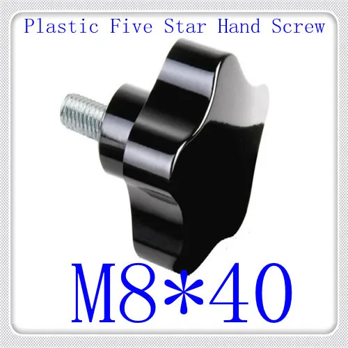 10pcs/lot M8*40 Five Star Plastic Hand Tighten Screw/plastic star knob