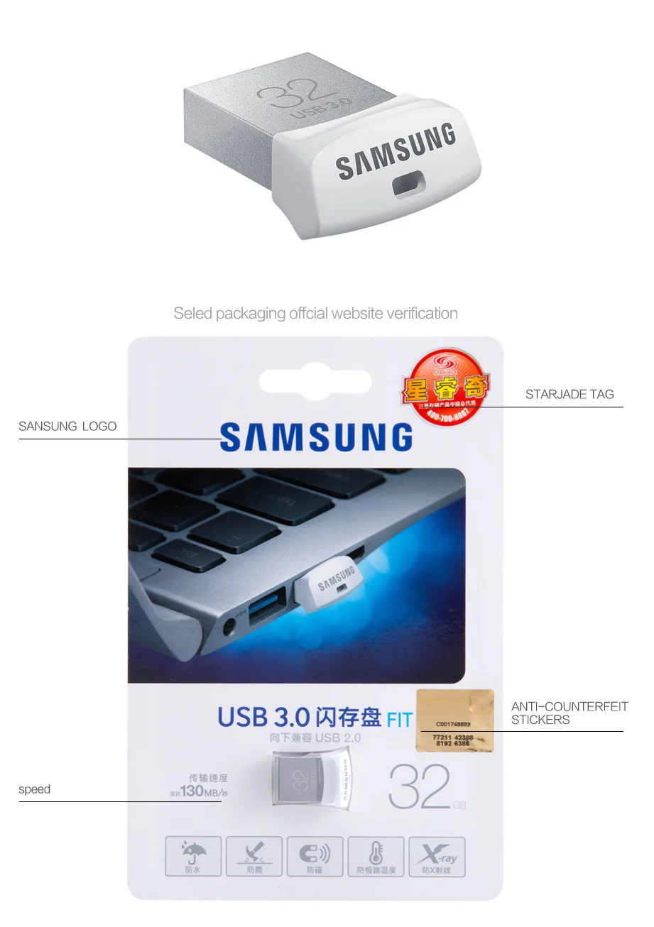 Флешки Samsung usb flash drive usb 32 ГБ диск металл super mini pendrive 64 ГБ Memory Stick Хранения Usb 3.0 Для аудио Автомобиля 32 г pendrive